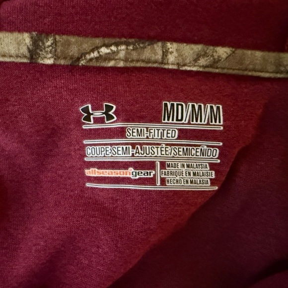 Under Armour Red Long Sleeve Hoodie Sweatshirt - Picture 3 of 4